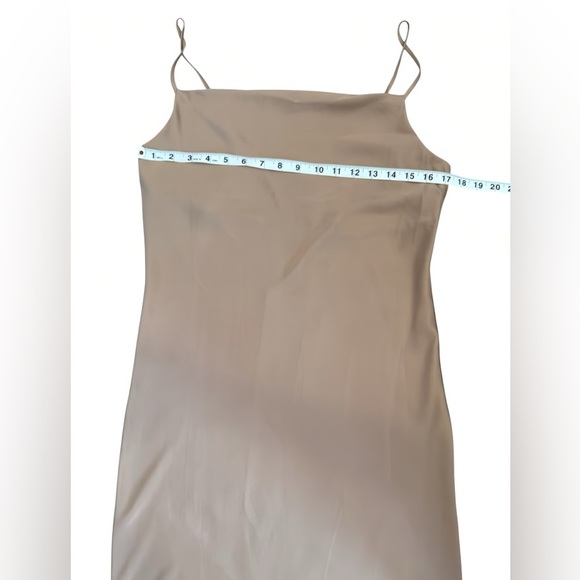 Banana Republic Satin Slip Dress S Tan Cowl Neck Midi Adjustable Straps NWT - Picture 9 of 10
